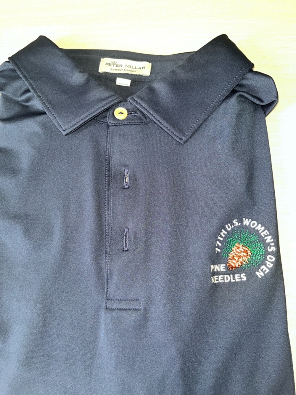 Peter Millar Navy Polo with Pine Needles 2022 Women’s PGA